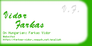 vidor farkas business card